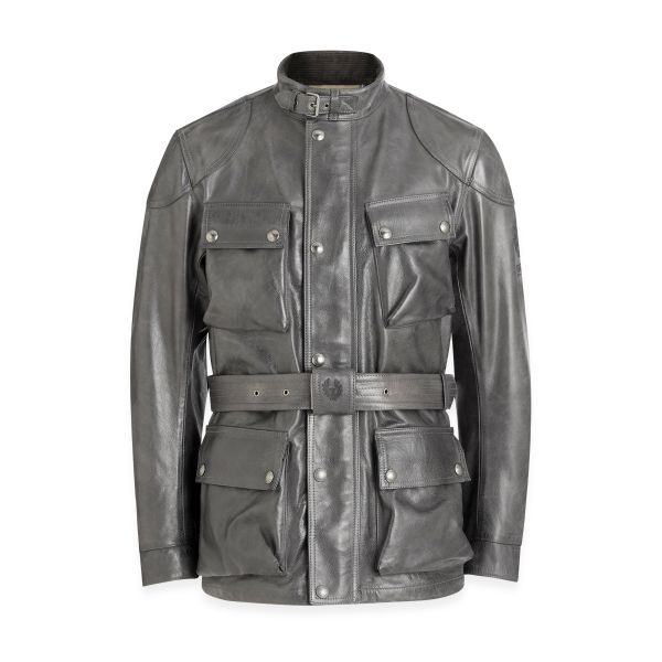 Motorradweste Belstaff Trialmaster Leather Granite Grey
