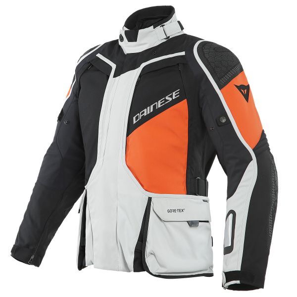 Motorradweste Dainese D-Explorer 2 Gore-Tex Glacier Grey Orange Black