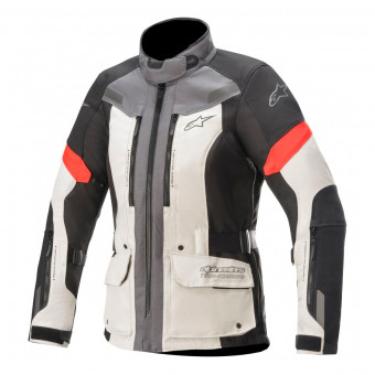Motorradweste Alpinestars Stella Valparaiso V3 Drystar Light Gray Dark Gray Red
