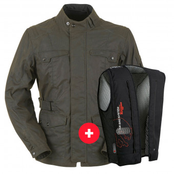 Motorradweste Furygan Thruxton Brown Antik + Fury Air Bag System