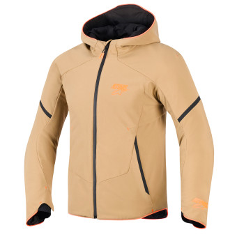 Motorradweste Alpinestars Aeroshell WP Dark Khaki Black Orange Fluo
