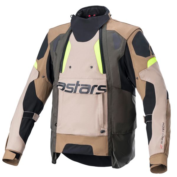 Motorradweste Alpinestars Halo Drystar Dark Khaki Sand Yellow Fluo Motorradweste Alpinestars Halo Drystar Dark Khaki Sand Yellow Fluo