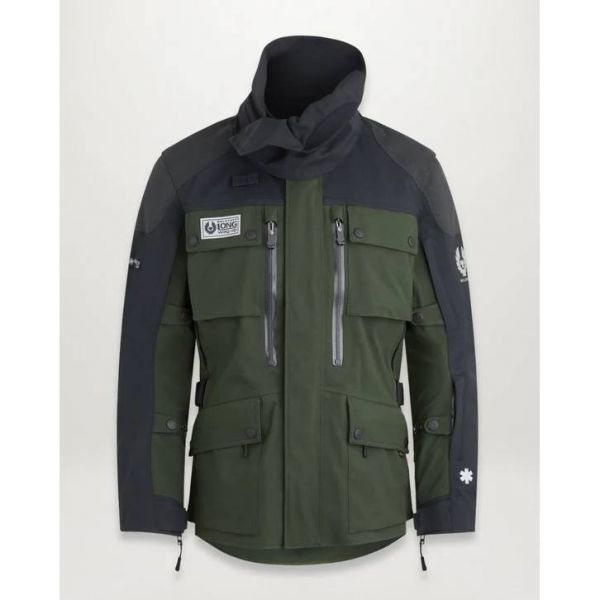 Motorradweste Belstaff Long Way Up Jacket Dark Olive Black