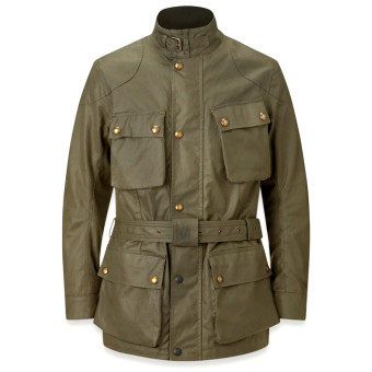 Motorradweste Belstaff Trialmaster Wax 8oz Olive Green