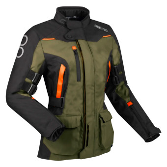 Motorradweste Bering Lady Zephyr Black Kaki Orange
