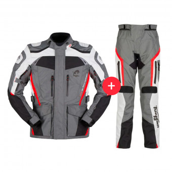 Motorradweste Furygan Apalaches Black Grey Red + Apalaches Pant Black Grey Red