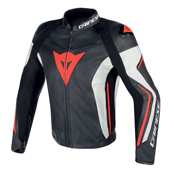 Motorradjacke Dainese Assen Black White Red Fluo