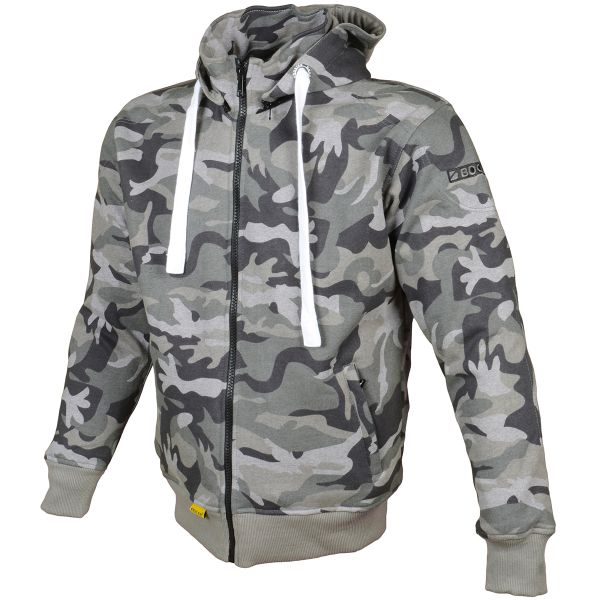 Motorradjacke Booster Hoodie Kevlar Core Dark Camo