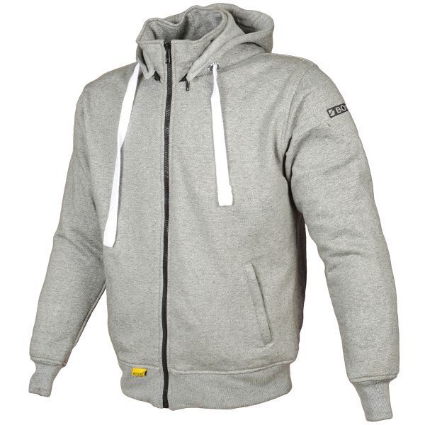 Motorradjacke Booster Hoodie Kevlar Core Light Grey