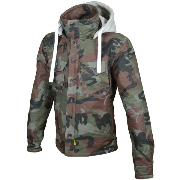 Motorradjacke Booster Hoodie Kevlar Hunt Camo