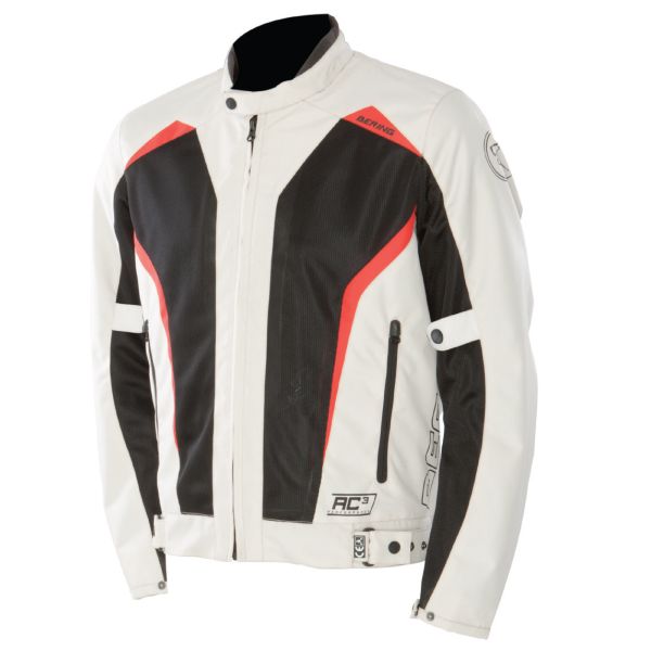 Motorradjacke Bering Keers Schwarz Beige