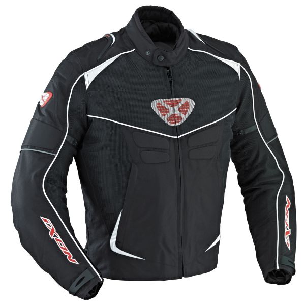Motorradjacke Ixon Sismic Sport Schwarz Wei� Rot