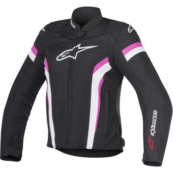 Motorradjacke Alpinestars Stella T-GP Plus R V2 Black White Fuchsia