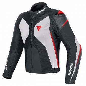 Motorradjacke Dainese Super Rider Perf Black White Red Fluo
