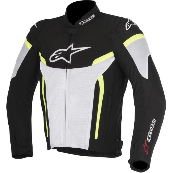 Motorradjacke Alpinestars T-GP Plus R V2 Air Black White Yellow Fluo