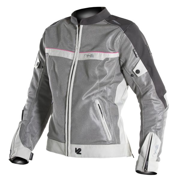 Motorradjacke V'Quattro VE-21 Lady Cream Grey Pink