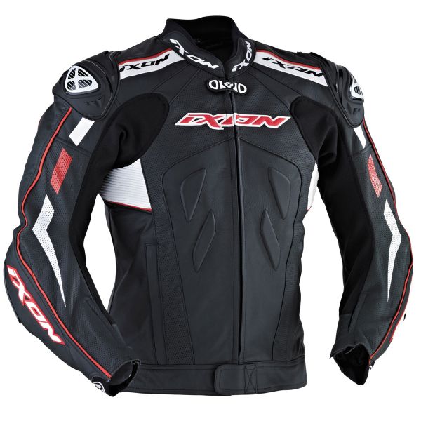 Motorradjacke Ixon Addict Air Schwarz Wei� Rot
