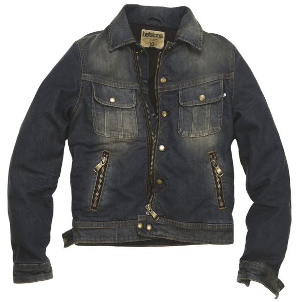 Motorradjacke Helstons Cannonball Cotton Denim Dirty