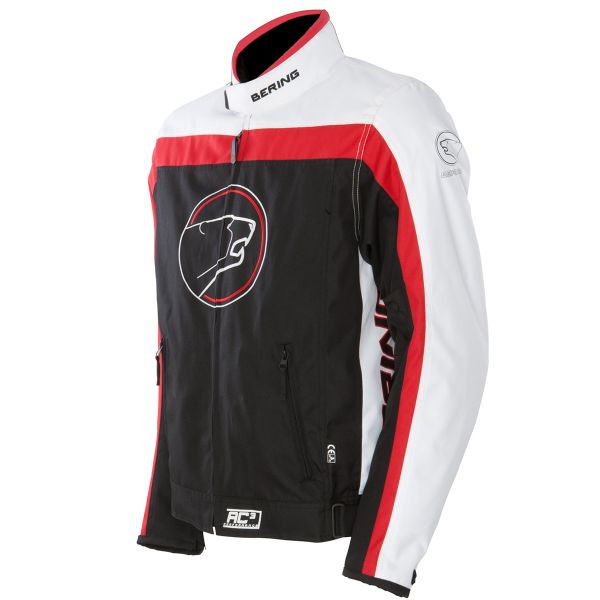 Motorradjacke Bering Dink Schwarz Wei� Rot