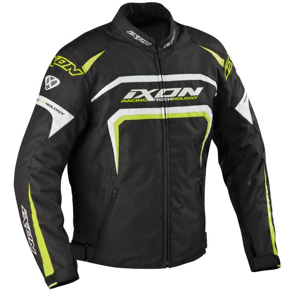 Motorradjacke Ixon Eager Schwarz Wei Gelb