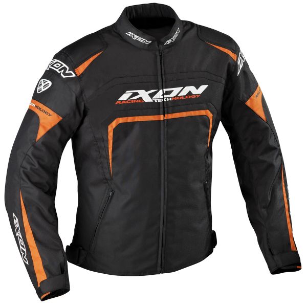 Motorradjacke Ixon Eager Schwarz Wei Orange