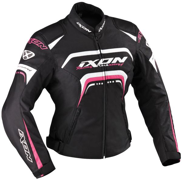 Motorradjacke Ixon Lover Schwarz Wei Fushia
