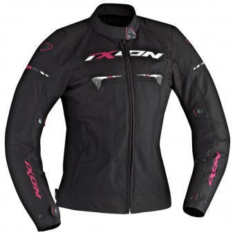 Motorradjacke Ixon Pitrace Lady Black White Fuchsia