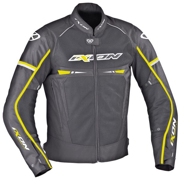 Motorradjacke Ixon Pitrace Schwarz Wei  Gelb Grell  