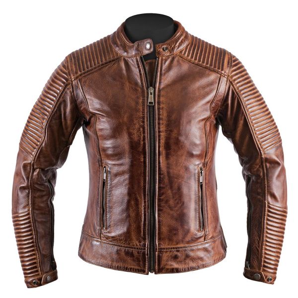 Motorradjacke Helstons Razzia Leather Rag Camel