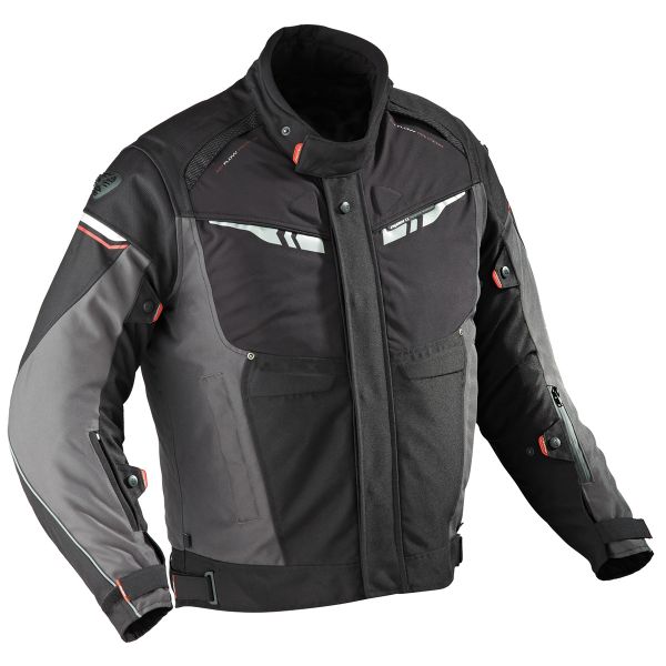 Motorradjacke Ixon Sirrus HP Grau Schwarz Rot