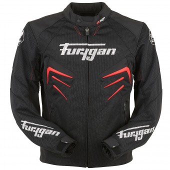 Motorradjacke Furygan Skull Vented Schwarz Rot Wei   