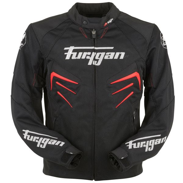 Motorradjacke Furygan Skull Vented Schwarz Rot Wei�   