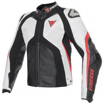 Motorradjacke Dainese Super Rider Black White Red Fluo