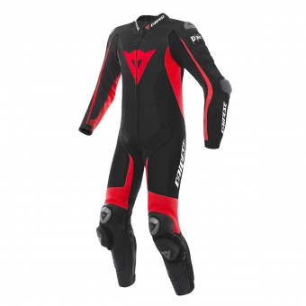 Motorrad-Lederkombi Dainese D-Air Racing Misano Black Fluo Red
