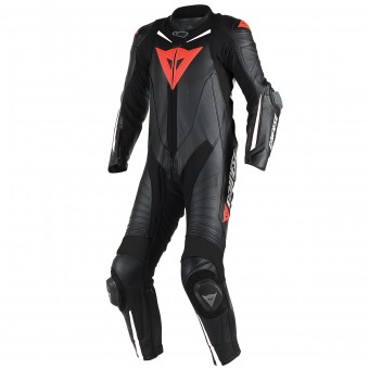 Motorrad-Lederkombi Dainese Laguna Seca D1 1 PC. Perforated Black White