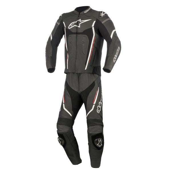 Motorrad-Lederkombi Alpinestars Motegi V2 2PC Black White Red