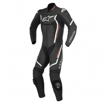 Motorrad-Lederkombi Alpinestars Motegi V2 Black White Red Fluo