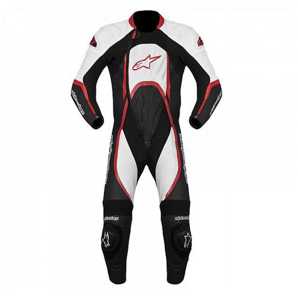 Motorrad-Lederkombi Alpinestars Orbiter Schwarz Wei� Rot