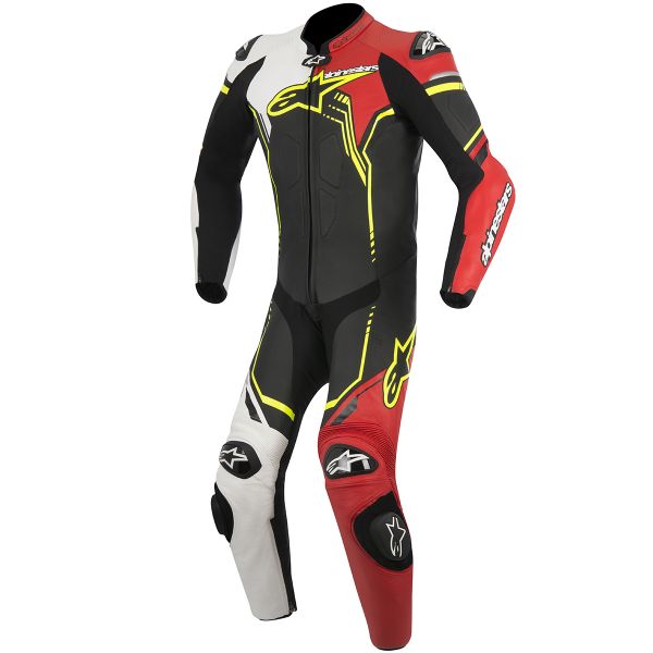Motorrad-Lederkombi Alpinestars GP Plus Leather Suit Black White Red Yellow Fluo