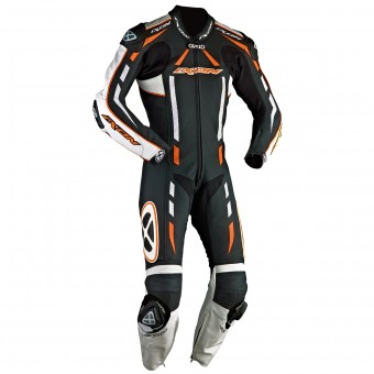 Motorrad-Lederkombi Ixon Pulsar Air Schwarz Wei  Orange Grell