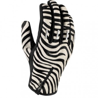 Motorradhandschuhe ICON Catwalk Zebra