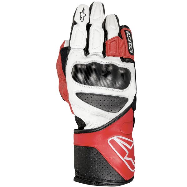 Motorradhandschuhe Alpinestars SP-8 Wei� Rot Schwarz