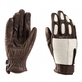 Motorradhandschuhe Blauer Banner Braun Wei   