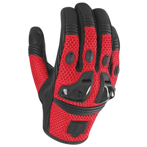 Motorradhandschuhe ICON Justice Mesh Red