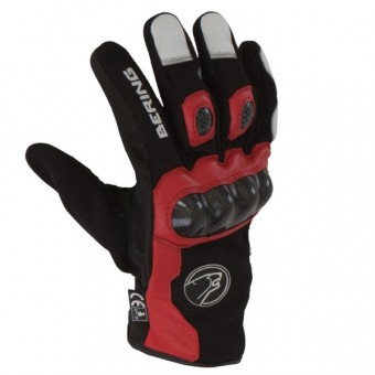 Motorradhandschuhe Bering Match Schwarz Rot Weiß
