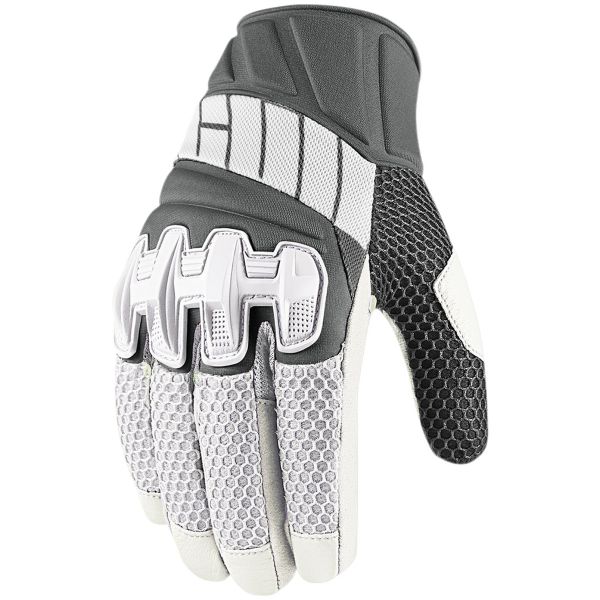 Motorradhandschuhe ICON Overlord Mesh White