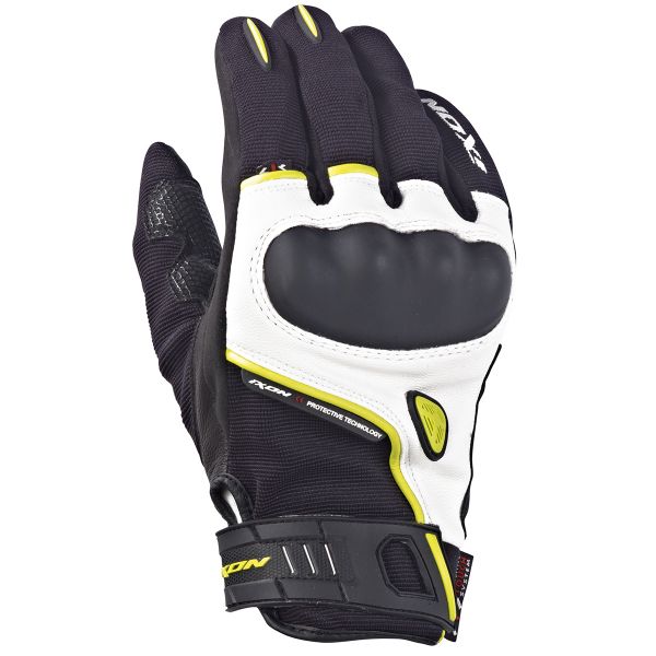Motorradhandschuhe Ixon RS Grip HP Schwarz Wei Gelb Grell