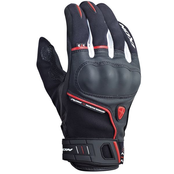 Motorradhandschuhe Ixon RS Grip HP Schwarz Wei Rot