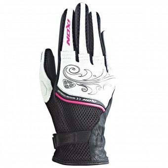 Motorradhandschuhe Ixon RS Shine Black White Fuchsia