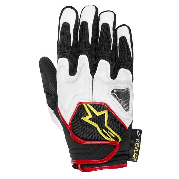 Motorradhandschuhe Alpinestars Scheme Kevlar Schwarz Wei�  Gelb Fluo